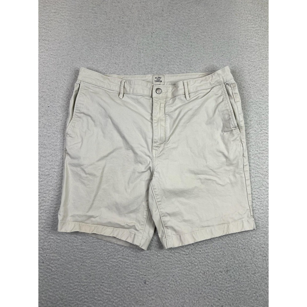 Men's Flat Front Shorts in Light Beige